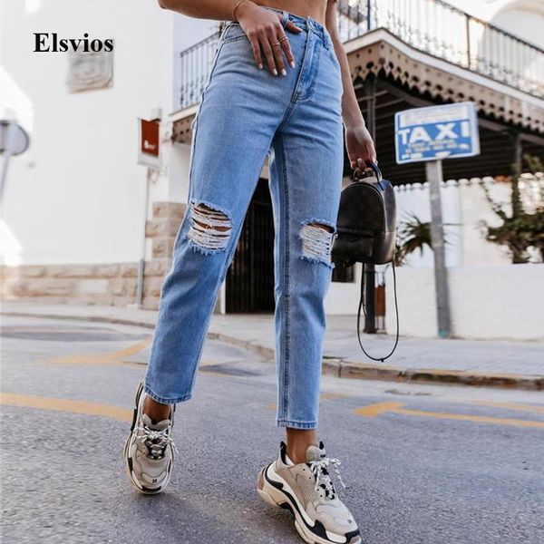 women's jeans casual high waist ladies denim trousers summer fashion ripped hole long straight pants 2021 spring solid women streetwear, Blue
women's jeans casual high waist ladies denim trousers summer fashion ripped hole long straight pants 2021 spring solid women streetwear, Blue