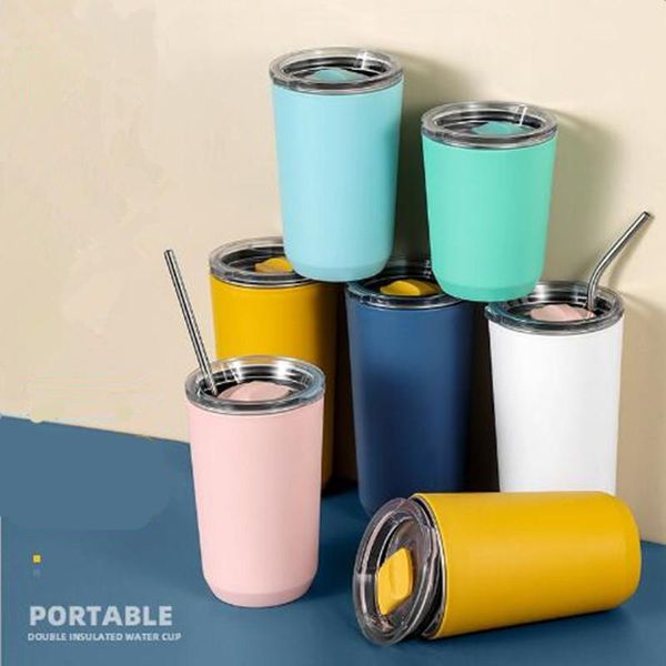 water bottles 360/460/560ml 304 stainless steel cold drinking cup mug with lid office milk soy 
water bottles 360/460/560ml 304 stainless steel cold drinking cup mug with lid office milk soy