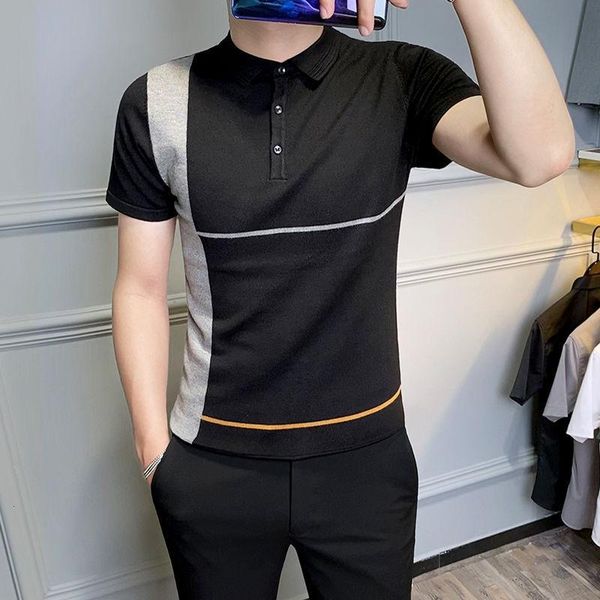 men's polos 2021 summer men clothing offset white line decorated shirt with turn-down collar and simple double stripe decoration vip, White;black
men's polos 2021 summer men clothing offset white line decorated shirt with turn-down collar and simple double stripe decoration vip, White;black