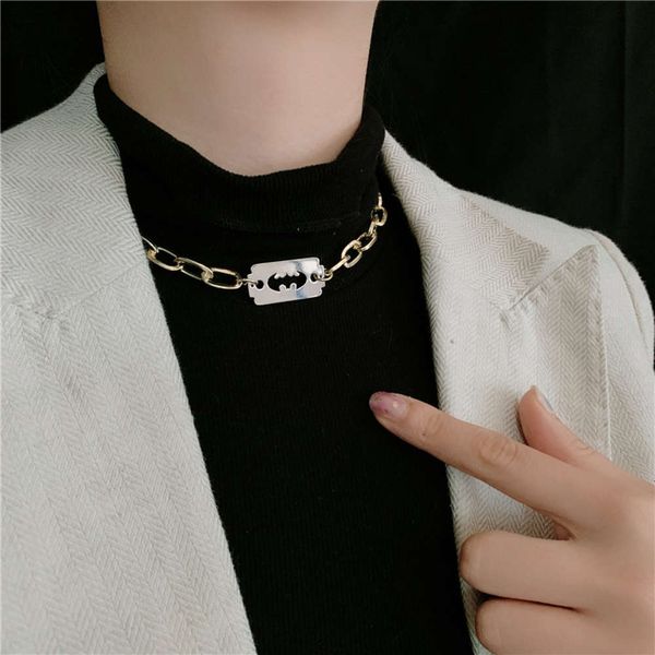 hbp japan and korea ins metal blade two color stitching necklace fashion couple hip hop bungee collar chain earrings, Silver
hbp japan and korea ins metal blade two color stitching necklace fashion couple hip hop bungee collar chain earrings, Silver