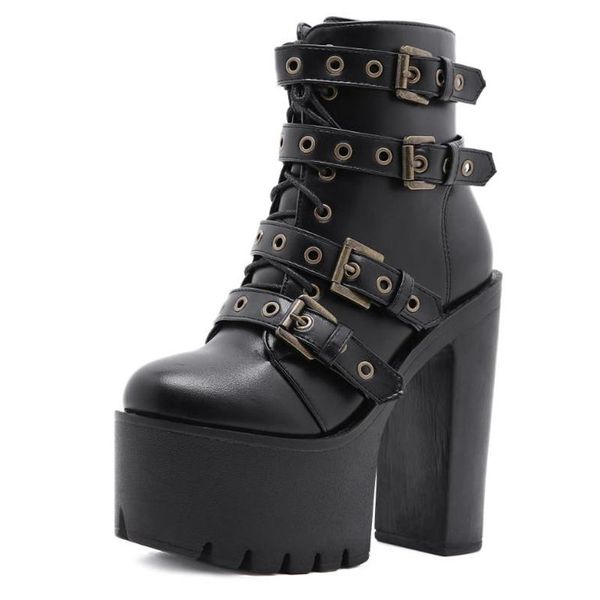 boots high heels women leather autumn belt gothic punk female platform shoes ladies motorcycle ankle, Black
boots high heels women leather autumn belt gothic punk female platform shoes ladies motorcycle ankle, Black