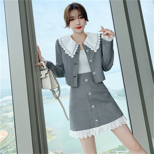 new female niche design sense tender spring temperament houndstooth ladies suit two pieces sg54, Gray
new female niche design sense tender spring temperament houndstooth ladies suit two pieces sg54, Gray