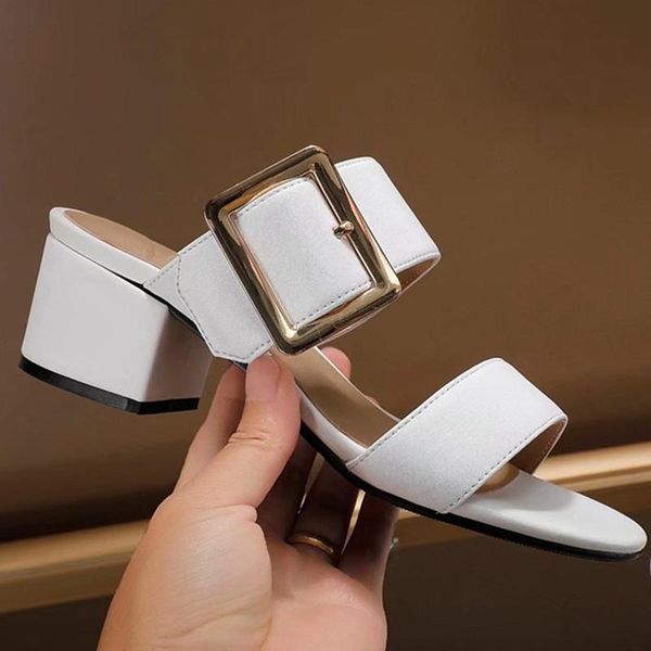 sandals genuine leather women's shoes square toe flip-flop open high heels big golden button with thick strap mujer, Black
sandals genuine leather women's shoes square toe flip-flop open high heels big golden button with thick strap mujer, Black