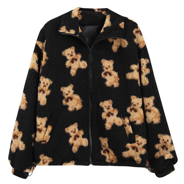 women's fur & faux lamb wool jacket participants in autumn and winter 2021 wild loose casual thick bear sweater trend, Black
women's fur & faux lamb wool jacket participants in autumn and winter 2021 wild loose casual thick bear sweater trend, Black