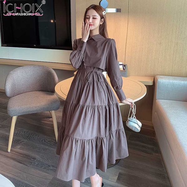 casual dresses ichoix 2021 autumn long dress super fairy french style elastic waist vintage women's office, Black;gray
casual dresses ichoix 2021 autumn long dress super fairy french style elastic waist vintage women's office, Black;gray