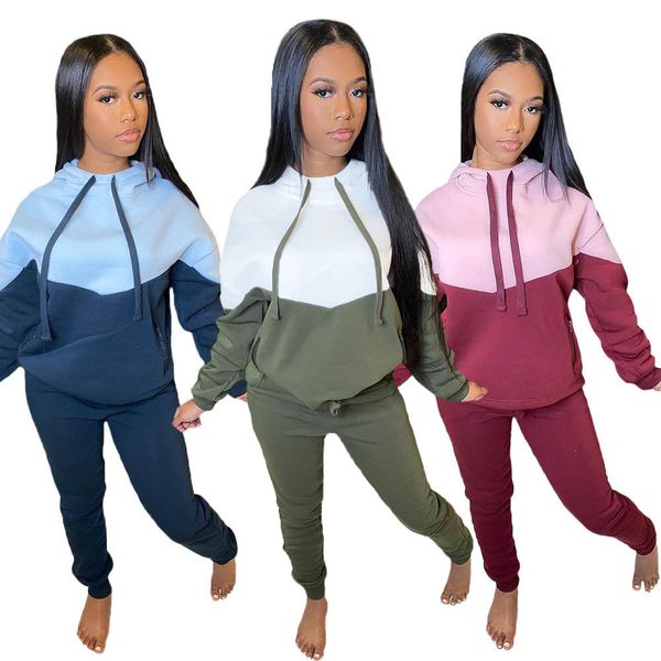 2021 new solid color patchwork drawstring hoodie and stacked sweatpants joggers women two piece outfits winter casual tracksuits 0klq, Gray
2021 new solid color patchwork drawstring hoodie and stacked sweatpants joggers women two piece outfits winter casual tracksuits 0klq, Gray