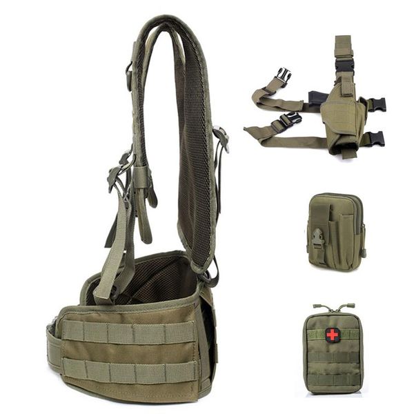 men' tank army tactical vest military molle combat girdle pack bag carrier removable belt waistcoat cs wargame hunting gear, White;black
men' tank army tactical vest military molle combat girdle pack bag carrier removable belt waistcoat cs wargame hunting gear, White;black