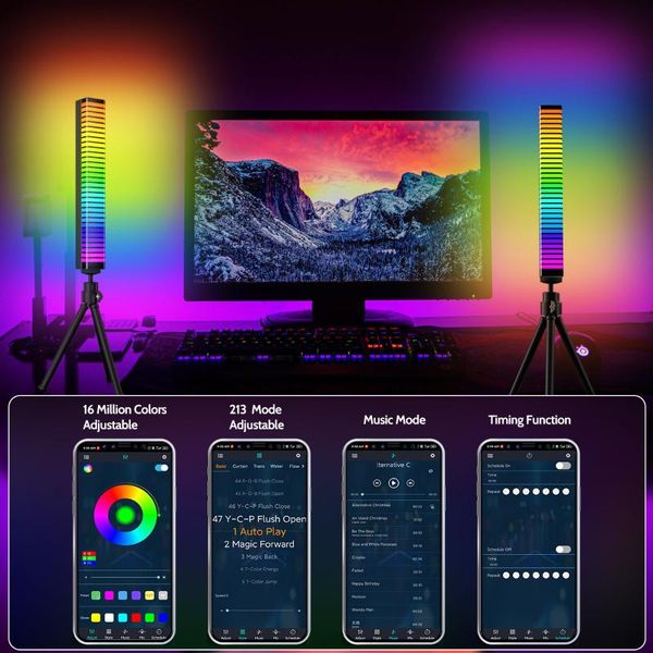 wall lamp 3d music sync led strip lights sound control pickup rhythm voice-activated atmosphere night light bar for computer car
wall lamp 3d music sync led strip lights sound control pickup rhythm voice-activated atmosphere night light bar for computer car