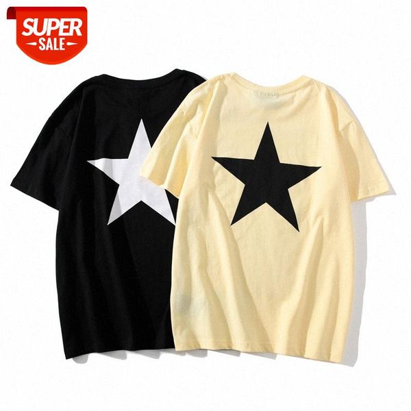 eentials street limited five-pointed star print men's and women's short-sleeved t-shirt #u22j, White;black
eentials street limited five-pointed star print men's and women's short-sleeved t-shirt #u22j, White;black