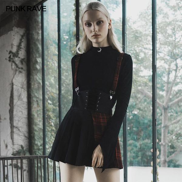 skirts women's punk personality pleated grid mesh matching chiffon skirt plaid spliced suspender asymmetry pattern rave, Black
skirts women's punk personality pleated grid mesh matching chiffon skirt plaid spliced suspender asymmetry pattern rave, Black