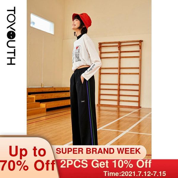 women's pants & capris toyouth women sweatpants 2021 autumn straight wide leg elastic waist trousers contrast color stripes chic casual, Black;white
women's pants & capris toyouth women sweatpants 2021 autumn straight wide leg elastic waist trousers contrast color stripes chic casual, Black;white