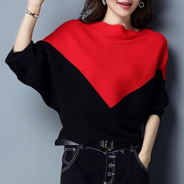 women's sweaters pullovers autumn fashion sweater one-neck bat-sleeve long-sleeve plus size knitted pullover women clothes, White;black
women's sweaters pullovers autumn fashion sweater one-neck bat-sleeve long-sleeve plus size knitted pullover women clothes, White;black