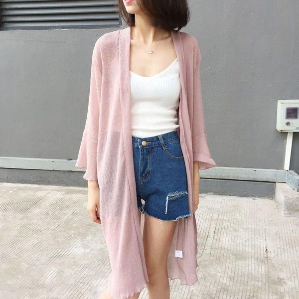 women's blouses & shirts missky women summer blouse casual solid pink color chiffon pagoda sleeve long style sunscreen shirt female clo, White
women's blouses & shirts missky women summer blouse casual solid pink color chiffon pagoda sleeve long style sunscreen shirt female clo, White