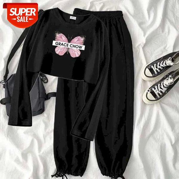 Women's suit new loose and thin long-sleeved T-shirt student casual tying rope trousers two-piece female 2020 Korean spring and #9U09, White
Women's suit new loose and thin long-sleeved T-shirt student casual tying rope trousers two-piece female 2020 Korean spring and #9U09, White
