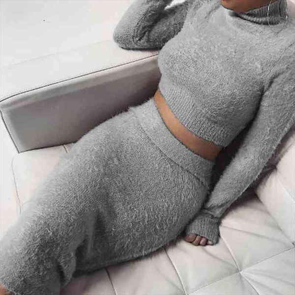 Two Piece Set Women Sweater pencil Skirt Suit Long Sleeve Fleece Crop Tops Bodycon Skirt 2 Pieces Set Women Knitted, White 
Two Piece Set Women Sweater pencil Skirt Suit Long Sleeve Fleece Crop Tops Bodycon Skirt 2 Pieces Set Women Knitted, White