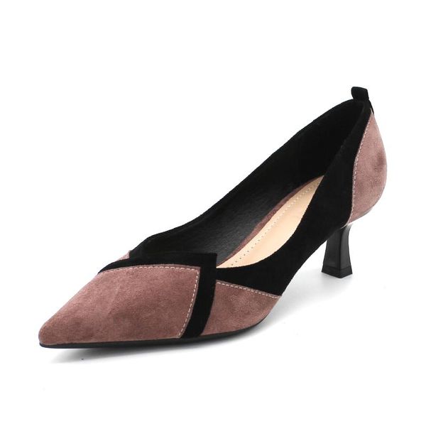 dress shoes woman fashion women pumps pointed toe thin heels shallow flock leather high 3-66620, Black
dress shoes woman fashion women pumps pointed toe thin heels shallow flock leather high 3-66620, Black