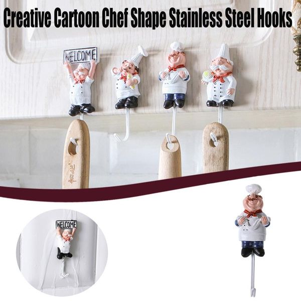 hooks & rails cartoon chef shape multi-purpose stainless steel wall door hanger cute kitchen rustproof storage organizadores
hooks & rails cartoon chef shape multi-purpose stainless steel wall door hanger cute kitchen rustproof storage organizadores