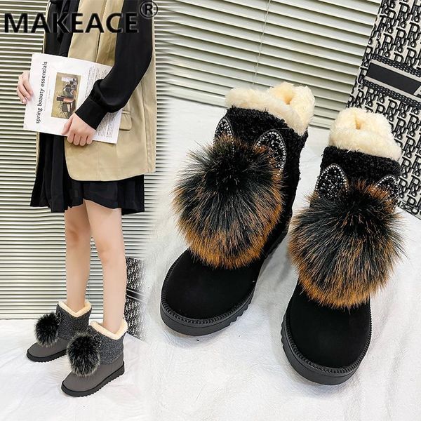 boots winter women's fashion suede medium sponge soft bottom non-slip warm casual platform snow, Black
boots winter women's fashion suede medium sponge soft bottom non-slip warm casual platform snow, Black