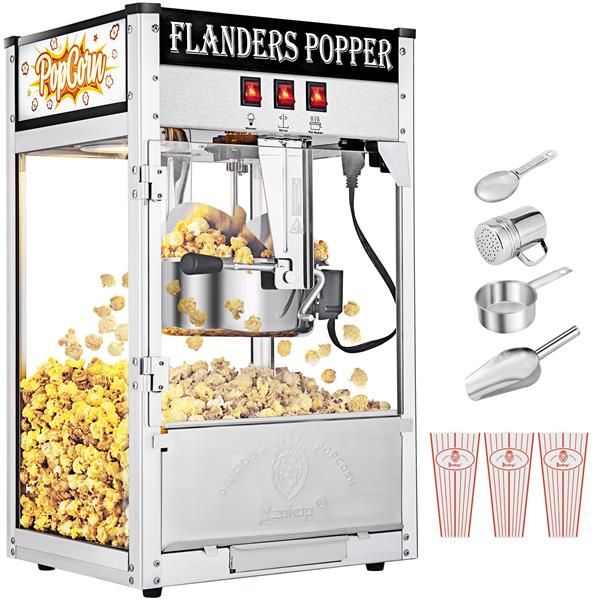 popcorn machine 850w 120v-60hz 8oz, countermaker w/single door, stainless steel scoop, oil spoon
popcorn machine 850w 120v-60hz 8oz, countermaker w/single door, stainless steel scoop, oil spoon