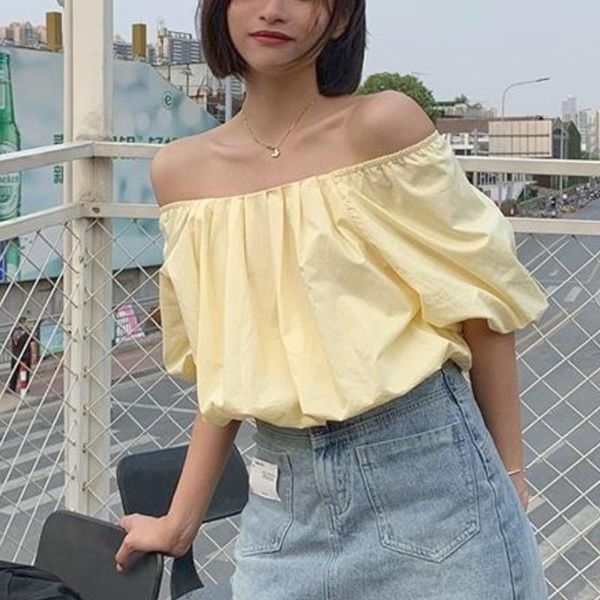 women's blouses & shirts korea elegant blouse women summer 2021 white boho beach designer casual yellow high street off shoulder haraju
women's blouses & shirts korea elegant blouse women summer 2021 white boho beach designer casual yellow high street off shoulder haraju