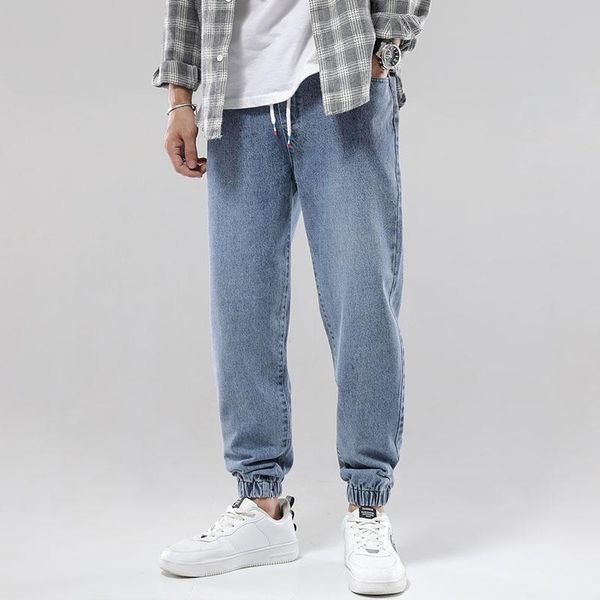 men's jeans nice summer men elastic waist skinny all-match students casual denim pants male hop hip streetwear trousers, Blue
men's jeans nice summer men elastic waist skinny all-match students casual denim pants male hop hip streetwear trousers, Blue