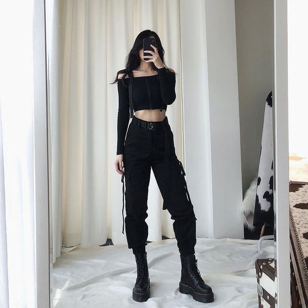 women's pants & capris women cargo 2021 spring summer fashion female solid high waist loose harem pant pencil trousers casual stree, Black;white
women's pants & capris women cargo 2021 spring summer fashion female solid high waist loose harem pant pencil trousers casual stree, Black;white