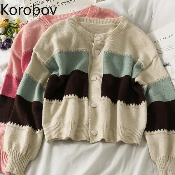 women's knits & tees korobov korean hit color patchwork single breasted cardigans sweaters vintage o neck long sleeve sueter mujer swee, White
women's knits & tees korobov korean hit color patchwork single breasted cardigans sweaters vintage o neck long sleeve sueter mujer swee, White