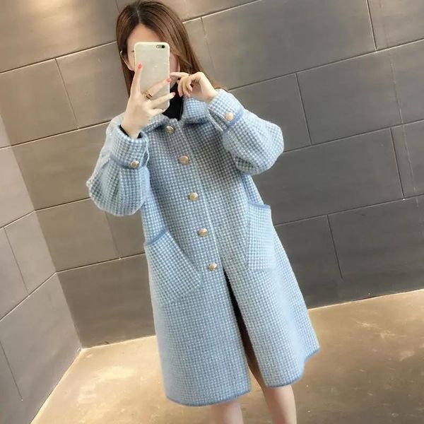 women's knits & tees mink-like wool fall winter coat women 2022 oversized knitted cardigan sweater loose mid-length woolen outerwear fe, White
women's knits & tees mink-like wool fall winter coat women 2022 oversized knitted cardigan sweater loose mid-length woolen outerwear fe, White