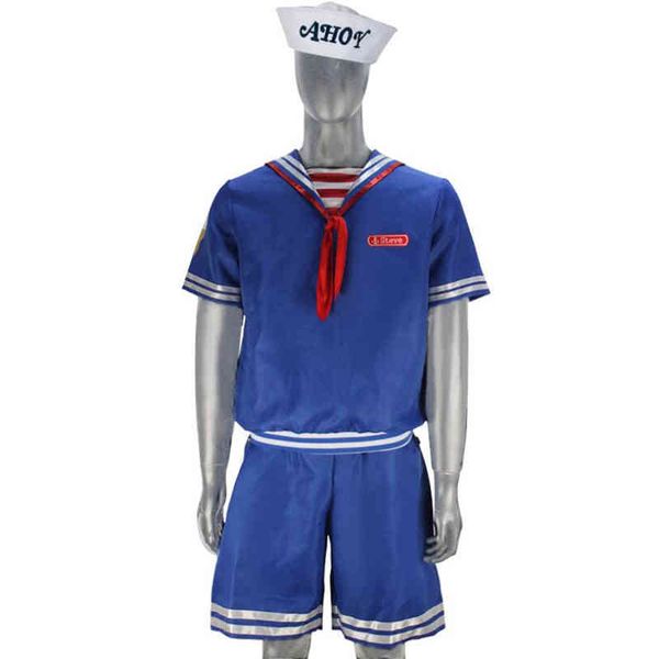 stranger things 3 costumes men women hat navy uniform robin steve scoops ahoy suit kids halloween cosplay costume, Red;black
stranger things 3 costumes men women hat navy uniform robin steve scoops ahoy suit kids halloween cosplay costume, Red;black