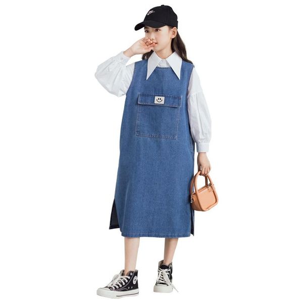 girl's dresses autumn girls casual sleeveless denim big kid juvenile streetwear korean fashion jeans dress children clothing spring, Red;yellow
girl's dresses autumn girls casual sleeveless denim big kid juvenile streetwear korean fashion jeans dress children clothing spring, Red;yellow