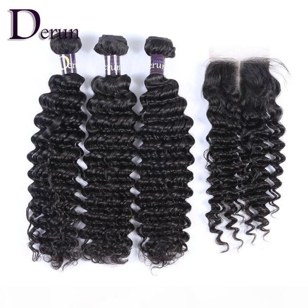 virgin human hair deep wave 3 bundles with middle part lace closure 4pcs lot unprocessed human hair extensions, Black
virgin human hair deep wave 3 bundles with middle part lace closure 4pcs lot unprocessed human hair extensions, Black