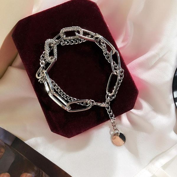 link, chain 2021 fashion personality stitching flash diamond bracelet for women men nice gift jewelry beautiful trend, Black
link, chain 2021 fashion personality stitching flash diamond bracelet for women men nice gift jewelry beautiful trend, Black