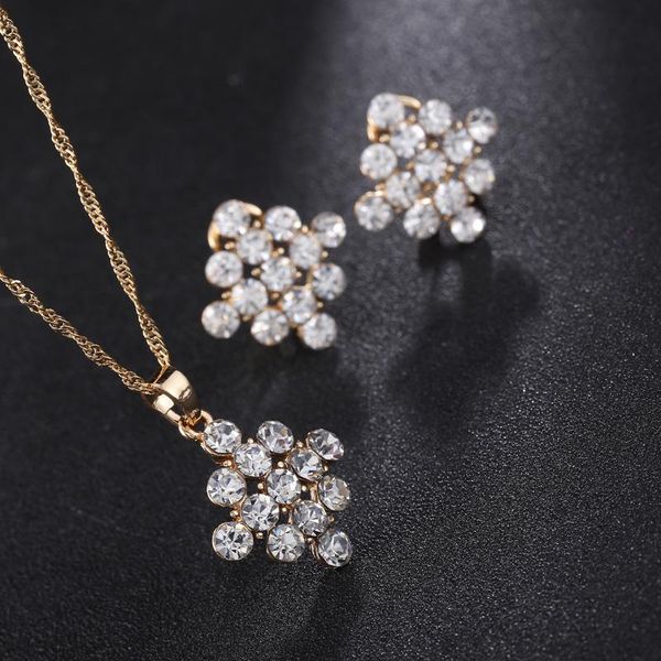 earrings & necklace fashion gold color water drop snowflake pendant and earring wedding jewelry sets dubai bridal for women, Silver
earrings & necklace fashion gold color water drop snowflake pendant and earring wedding jewelry sets dubai bridal for women, Silver