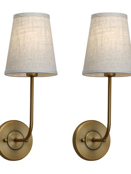 wall lamp permo set of 2 classic country industrial with flared funnel linen fabric shade bedroom bedside reading light
wall lamp permo set of 2 classic country industrial with flared funnel linen fabric shade bedroom bedside reading light