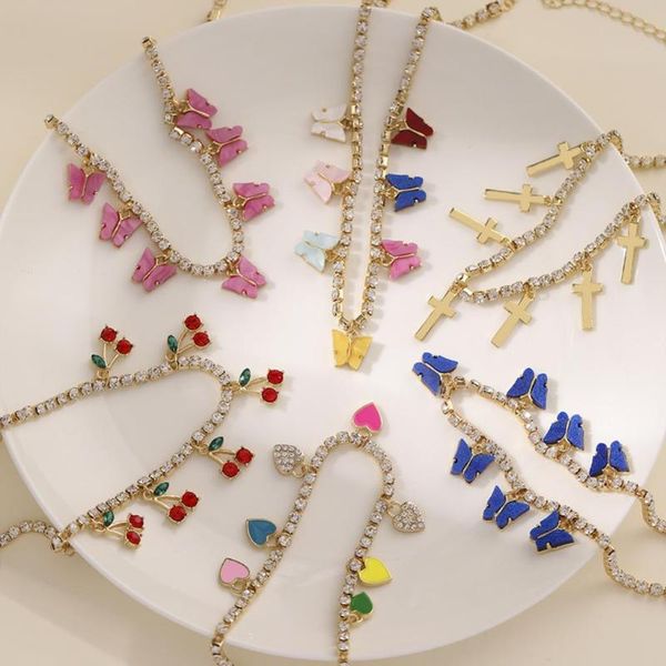 chokers multicolor women necklace gold color metal cherry heart butterfly charms choker wedding party collar jewelry,1piece, Golden;silver
chokers multicolor women necklace gold color metal cherry heart butterfly charms choker wedding party collar jewelry,1piece, Golden;silver