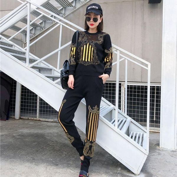 two piece dress autumn winter fashion 2 set women pants and sweat suits elegant beading tassel female tracksuit knitted, White
two piece dress autumn winter fashion 2 set women pants and sweat suits elegant beading tassel female tracksuit knitted, White