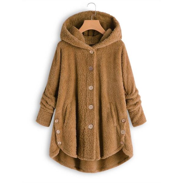 women's jackets winter warm coat women fashion casual loose button single-breasted fleece hooded lady outwear, Black;brown
women's jackets winter warm coat women fashion casual loose button single-breasted fleece hooded lady outwear, Black;brown