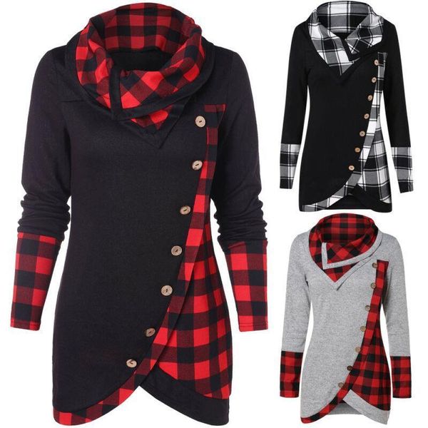 2021 winter women warm pullover long sleeve plaid sweatshirt dress casual ladies hoodies sweatshirt irregular hem, Black 
2021 winter women warm pullover long sleeve plaid sweatshirt dress casual ladies hoodies sweatshirt irregular hem, Black