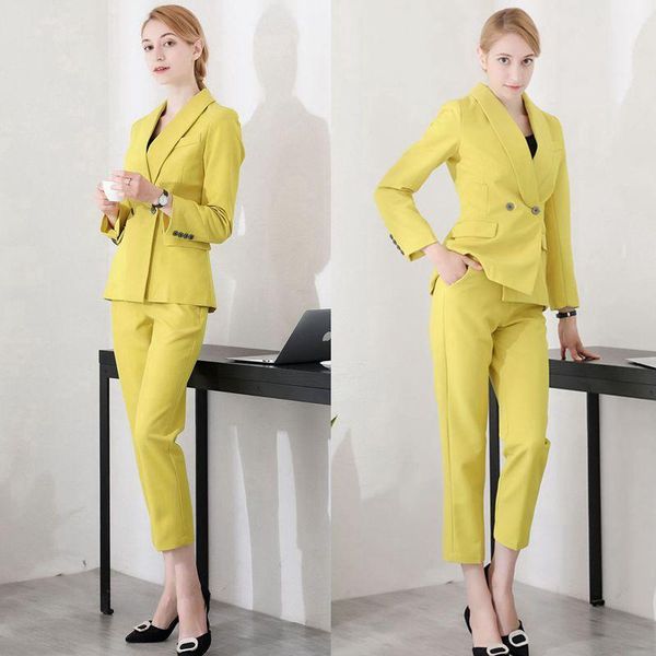 women's two piece pants suit fashion temperament slim small jacket casual wild trousers set two-piece work professional wear, White
women's two piece pants suit fashion temperament slim small jacket casual wild trousers set two-piece work professional wear, White