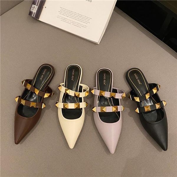 slippers square heel rivet flat shoes female rubber flip flops ladies' slipers women pointed toe luxury slides block hawaiian 20, Black
slippers square heel rivet flat shoes female rubber flip flops ladies' slipers women pointed toe luxury slides block hawaiian 20, Black