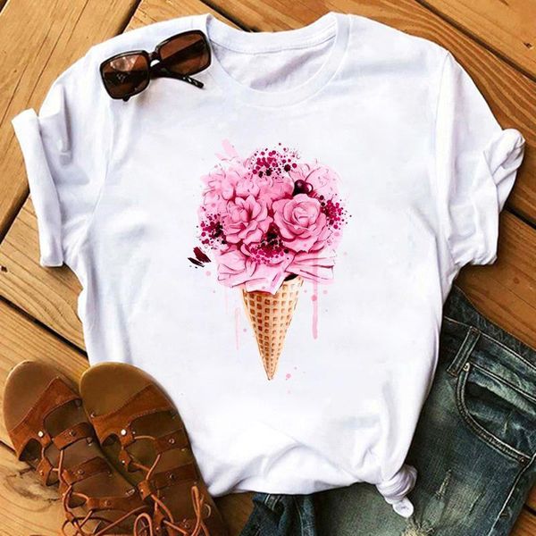 summer short sleeve ice cream floral flower bouquet lady t-shirts t shirt ladies womens graphic female tee t-shirt, White
summer short sleeve ice cream floral flower bouquet lady t-shirts t shirt ladies womens graphic female tee t-shirt, White