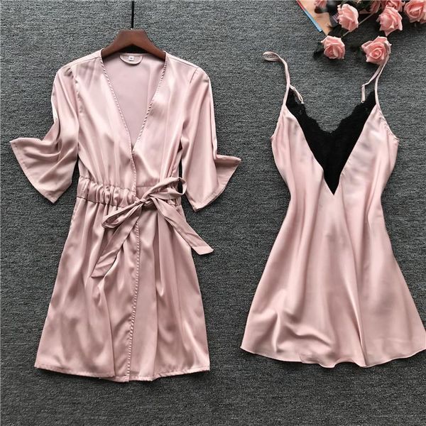 femme robe gown set summer nightwear lace sleepwear dress bathrobe bridesmaid wedding robes women lingerie set, Black;red
femme robe gown set summer nightwear lace sleepwear dress bathrobe bridesmaid wedding robes women lingerie set, Black;red