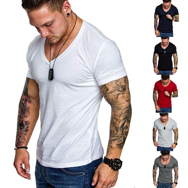men's t-shirts 2021 cotton men t-shirt v-neck fashion design slim fit soild male tees short sleeve t shirt for, White;black
men's t-shirts 2021 cotton men t-shirt v-neck fashion design slim fit soild male tees short sleeve t shirt for, White;black