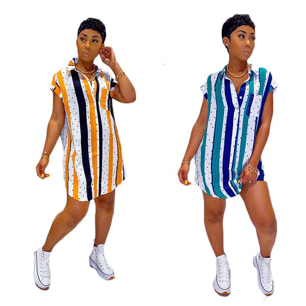 2021 new stripe dot print short sleeve turn-down collar button pocket long irregularity women shirt summer casual x8wq, White
2021 new stripe dot print short sleeve turn-down collar button pocket long irregularity women shirt summer casual x8wq, White