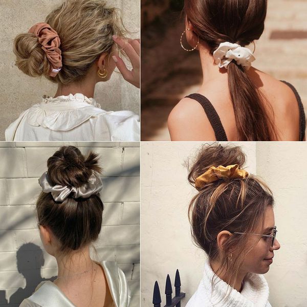 6597 solid color large intestine creative simple french ins net red hair circle 
6597 solid color large intestine creative simple french ins net red hair circle