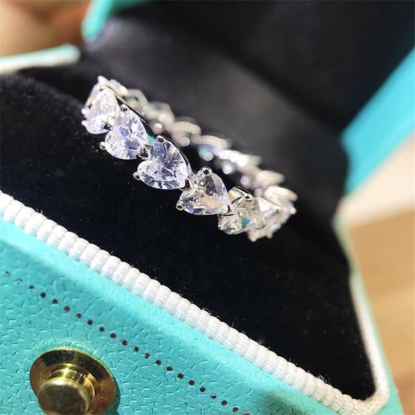 cluster rings luxury 925 sterling silver women engagement heart full eternity simulated diamond wedding ring jewelry, Golden;silver
cluster rings luxury 925 sterling silver women engagement heart full eternity simulated diamond wedding ring jewelry, Golden;silver