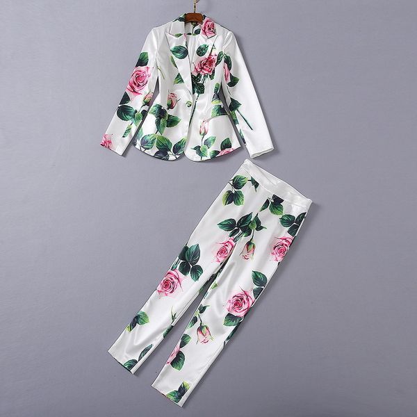 2021 new fashion spring autumn set women runway designers elegant floral printed blazer+pant two piece outfits eaql, Gray
2021 new fashion spring autumn set women runway designers elegant floral printed blazer+pant two piece outfits eaql, Gray