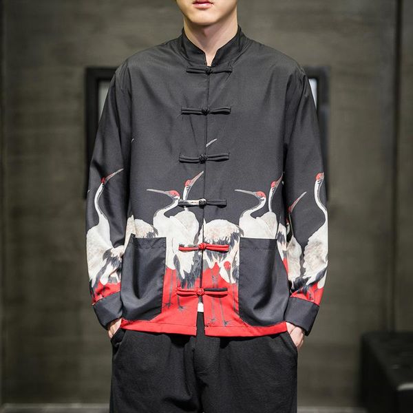 ethnic clothing 2021 summer chinese style men's landscape print stand collar shirt loose large size thin button clothes, Red
ethnic clothing 2021 summer chinese style men's landscape print stand collar shirt loose large size thin button clothes, Red