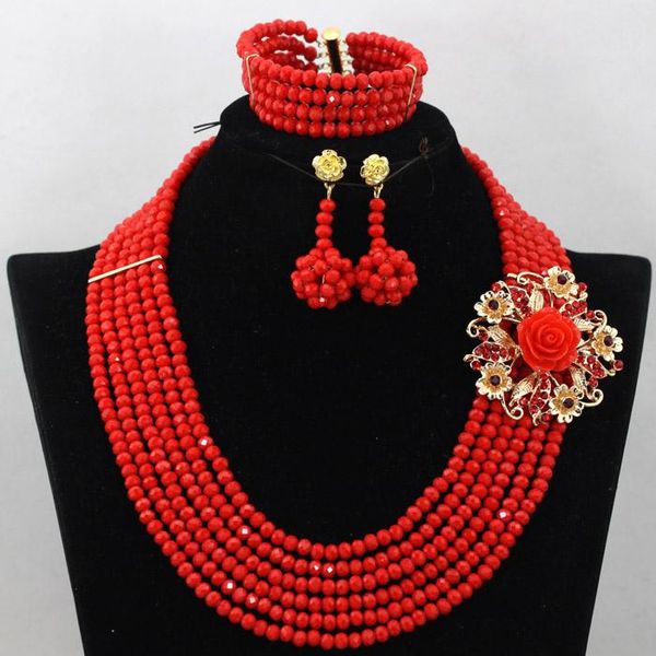 gorgeous opaque red nigerian wedding bridal beads jewelry 6 rolls african crystal christmas jewelry gift set qw377, Silver
gorgeous opaque red nigerian wedding bridal beads jewelry 6 rolls african crystal christmas jewelry gift set qw377, Silver