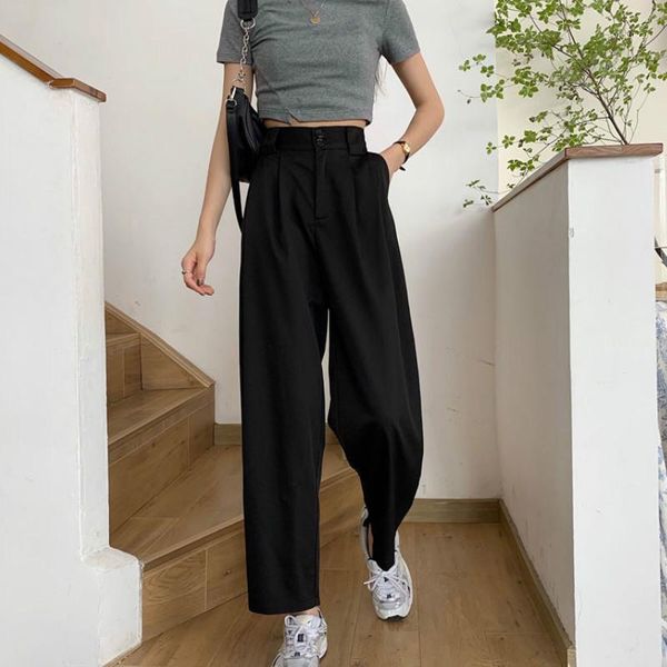 pants women all-match basic summer bf style minimalist ladies ankle-length trousers wide-leg chic leisure womens pant women's & capris, Black;white
pants women all-match basic summer bf style minimalist ladies ankle-length trousers wide-leg chic leisure womens pant women's & capris, Black;white